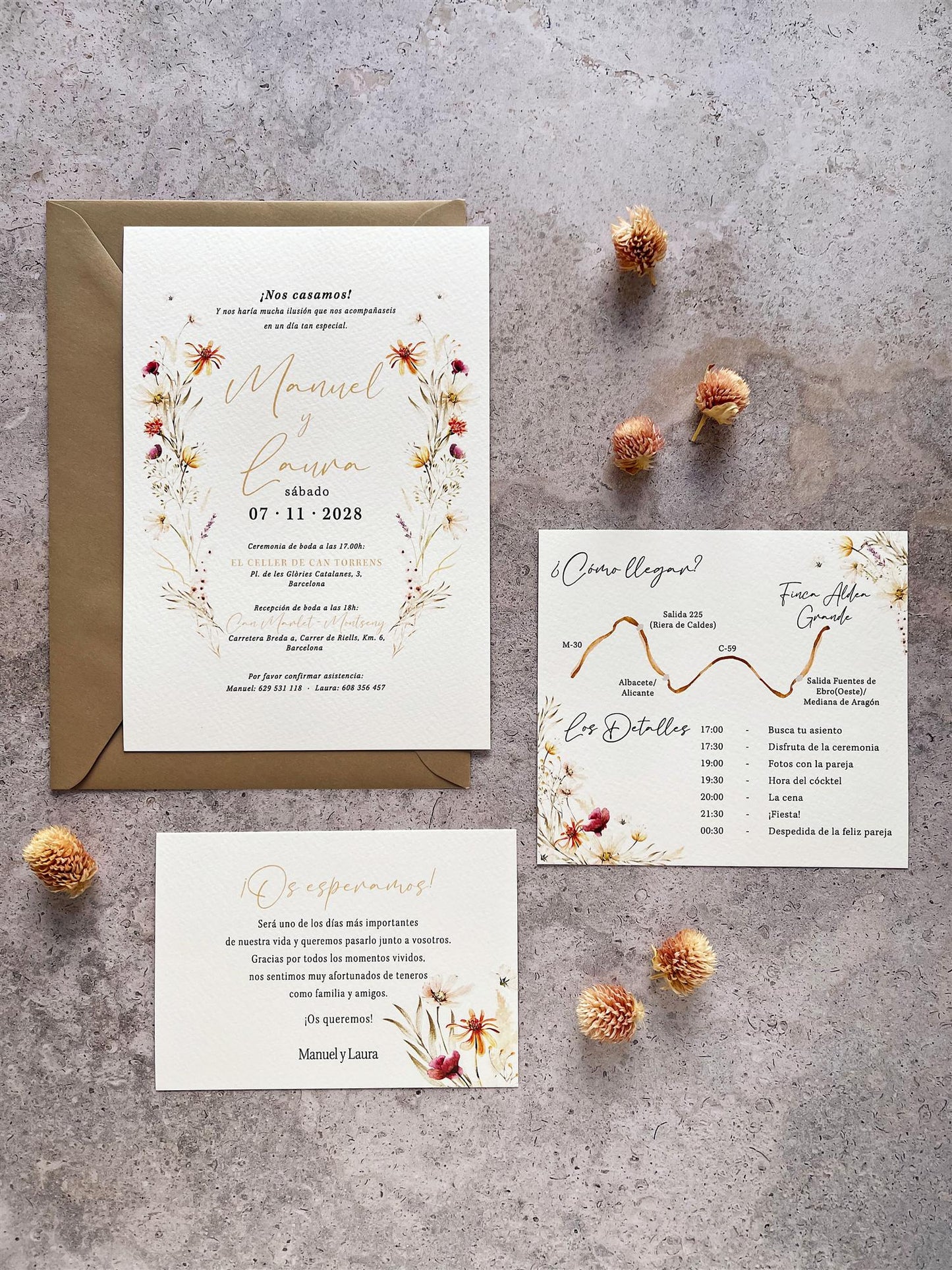 Invitación de Boda Flores Silvestre