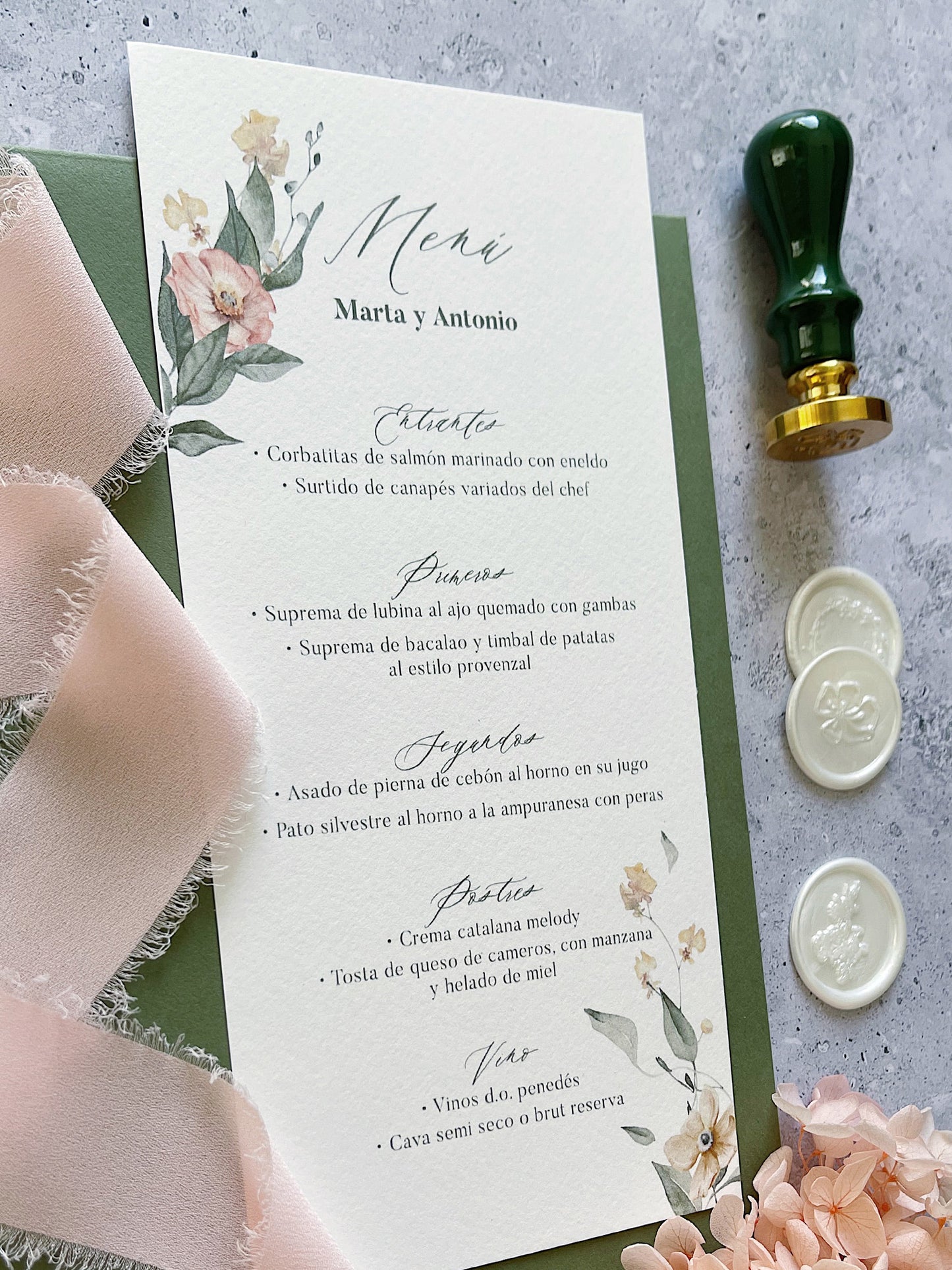 Menú de Boda Florales
