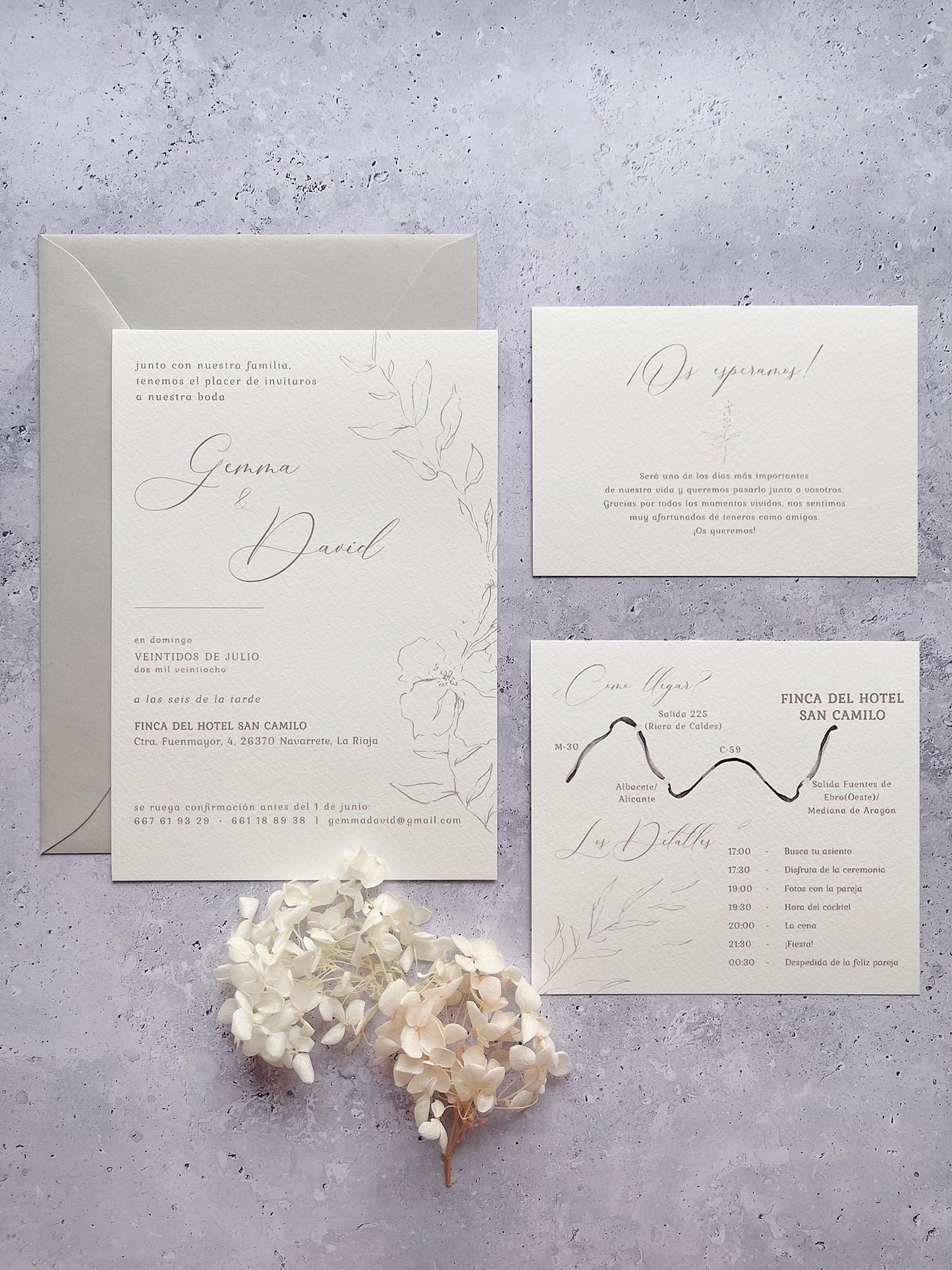 Invitación de Boda Flores Elegantes