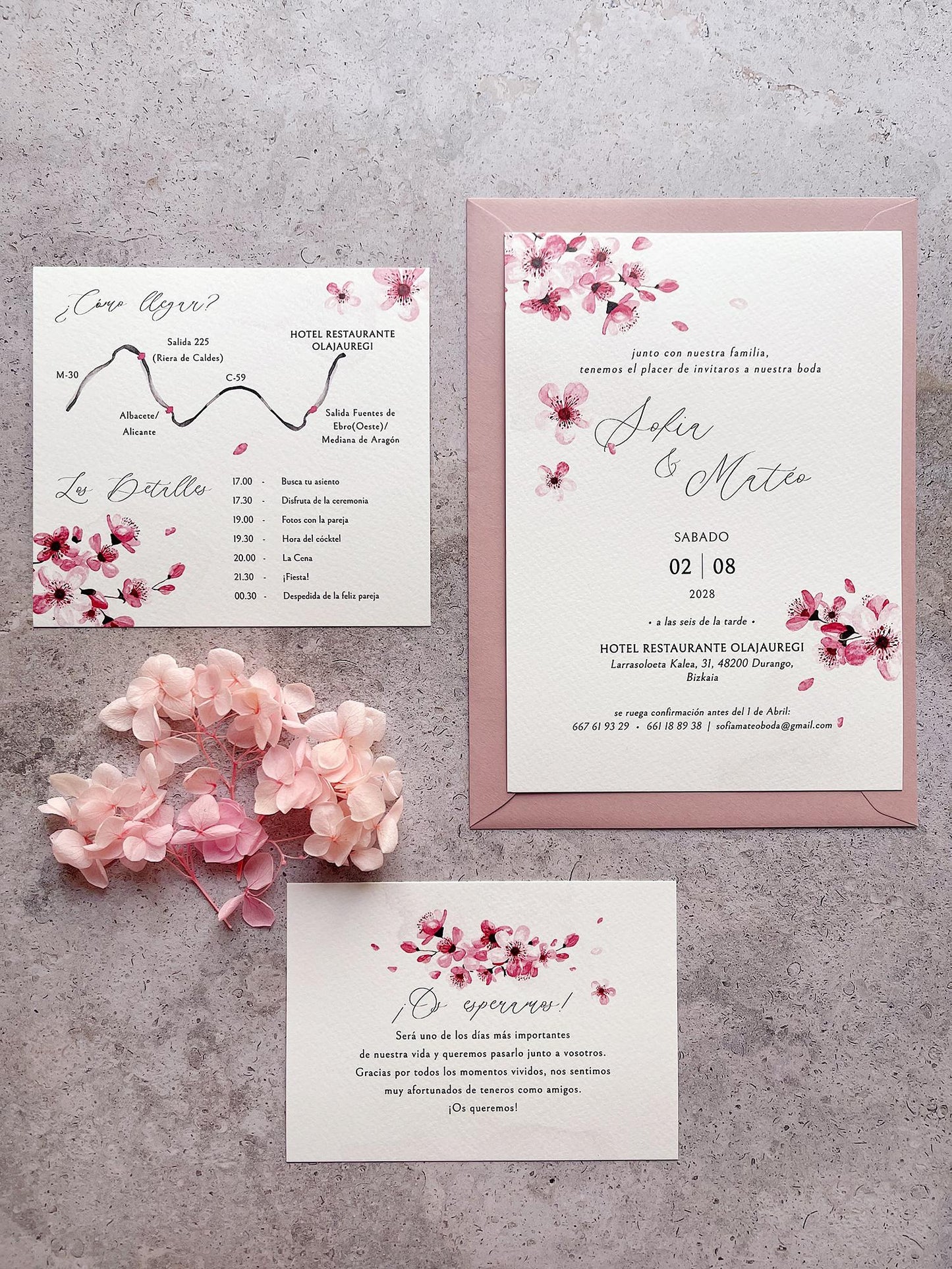 Invitación de Boda Flor de Cerezo