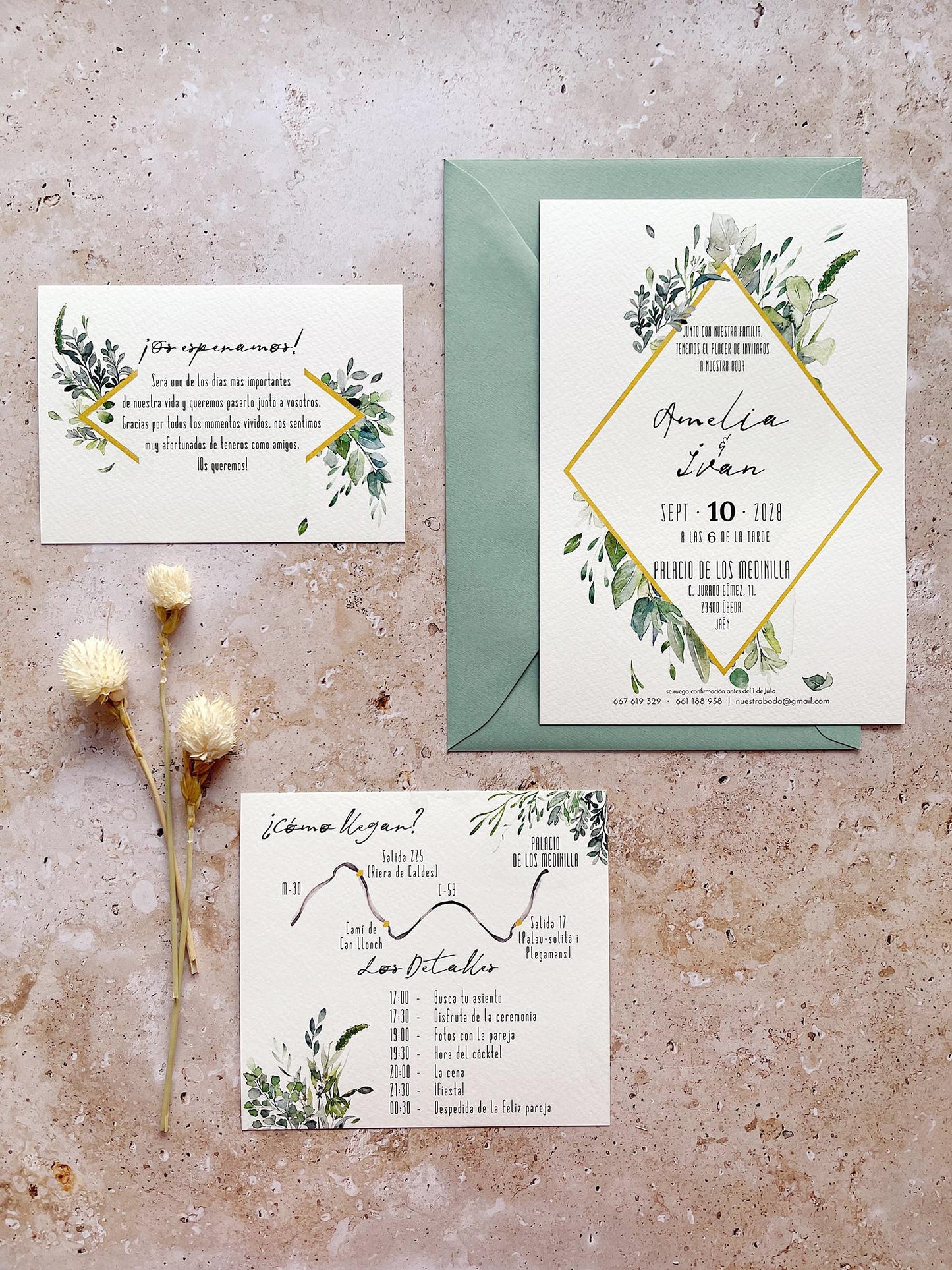 Invitación de Boda Flores Naturales