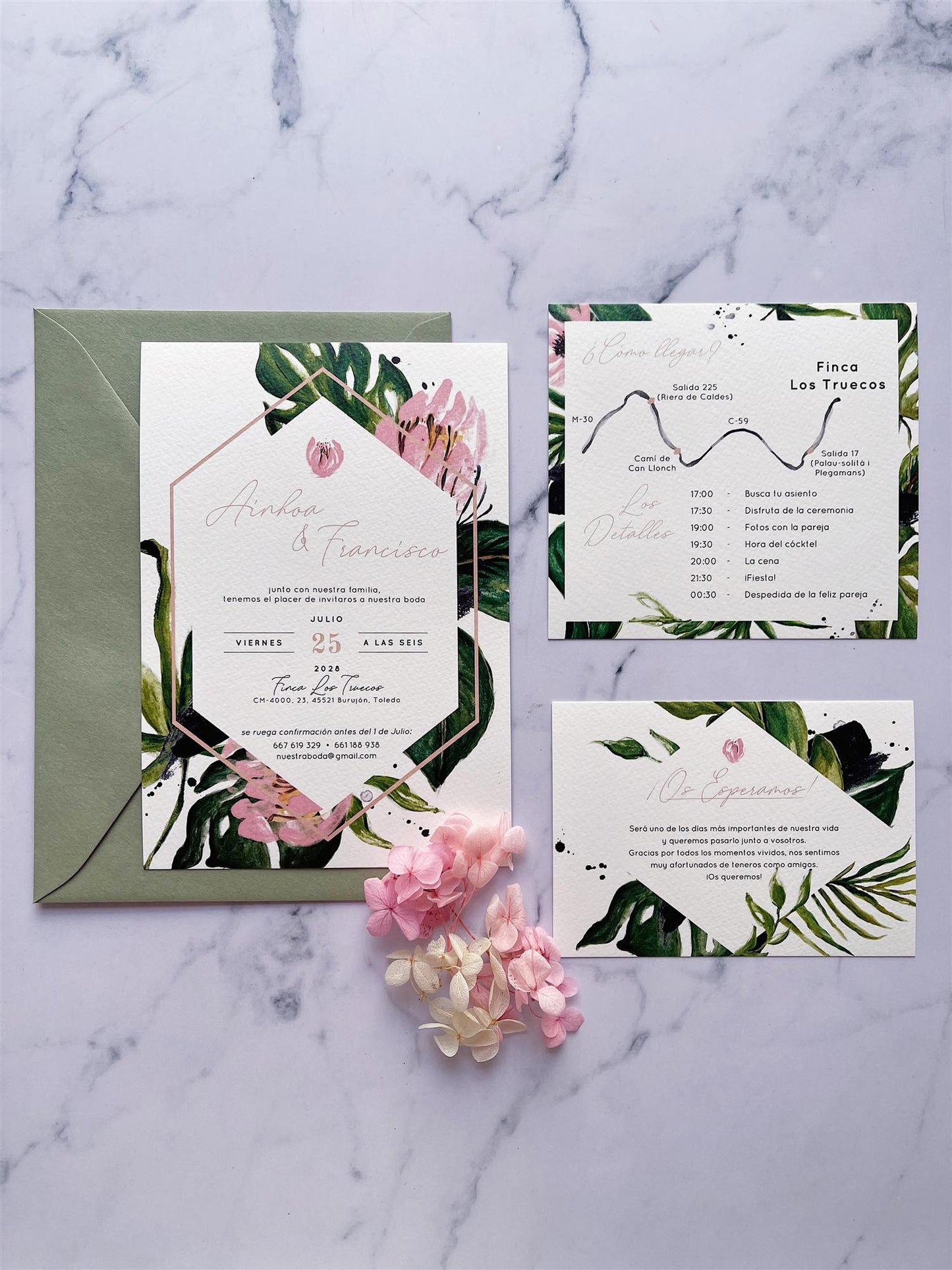 Invitación de Boda Tropical