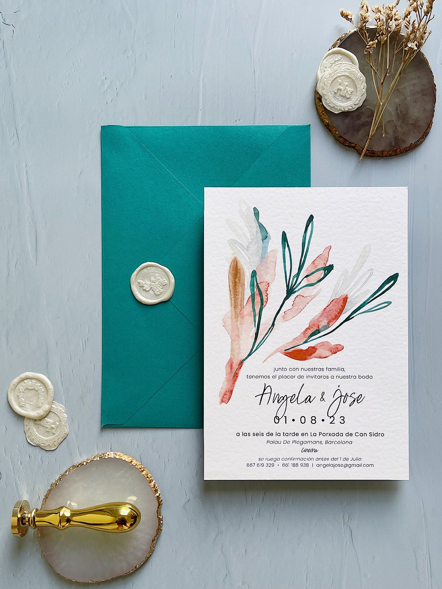tarjeta de Boda color rojo
