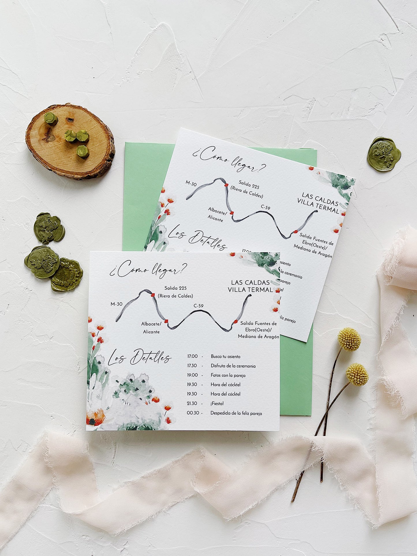 Invitación de Boda Flores bonitas