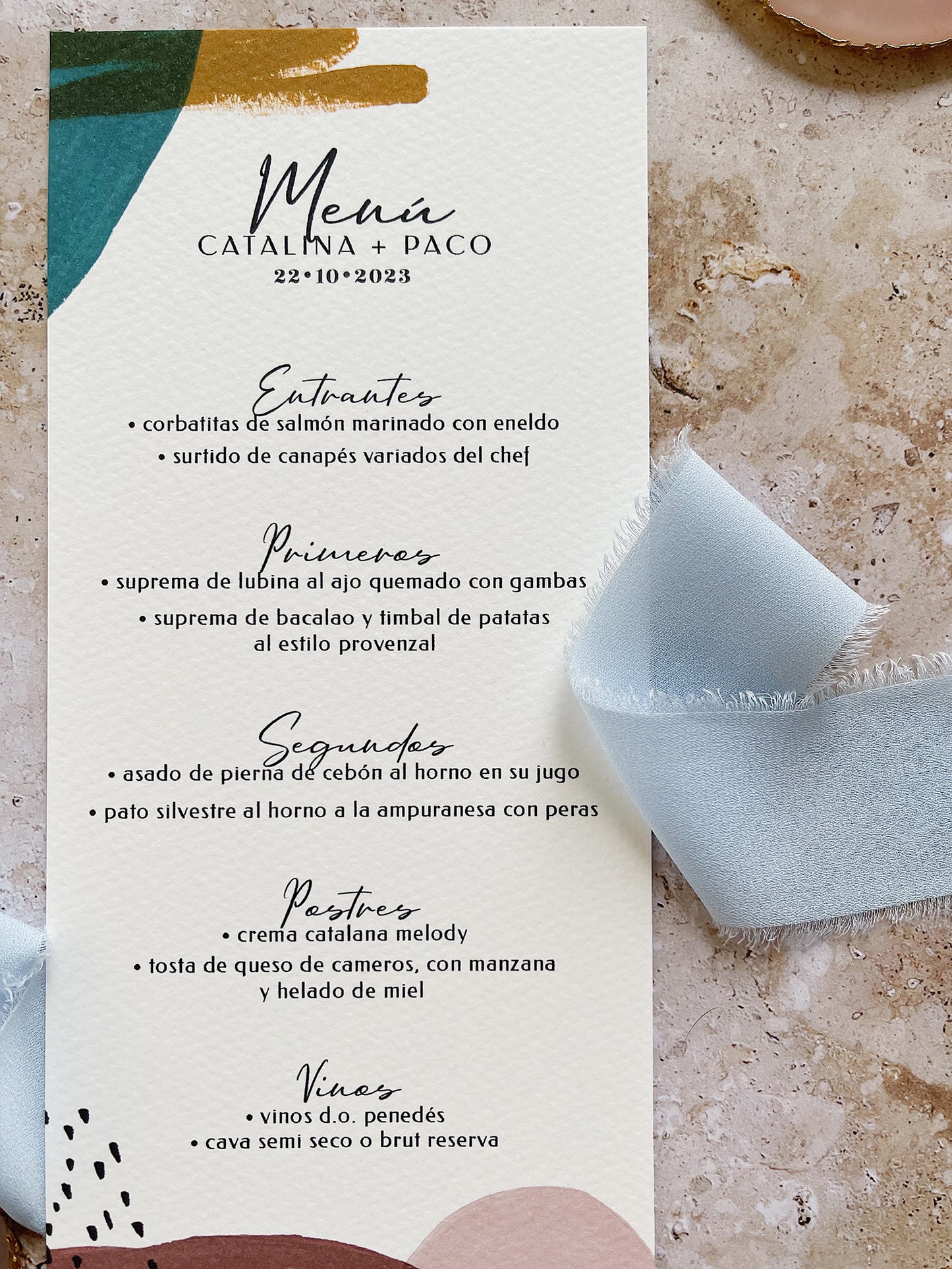 Menú de Boda color marron