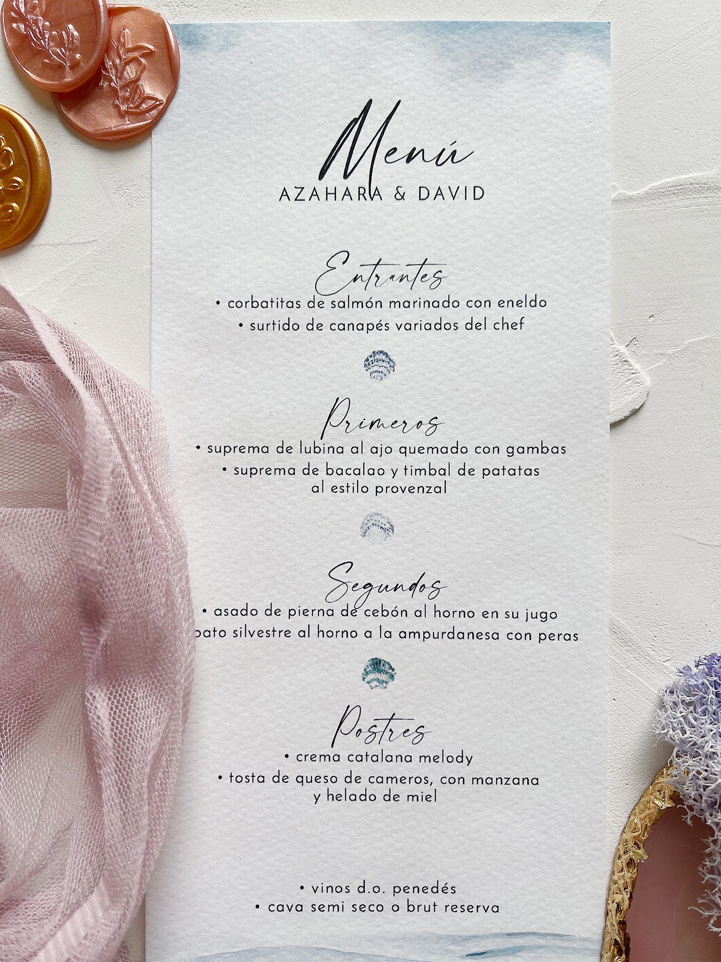 Menú de Boda mar