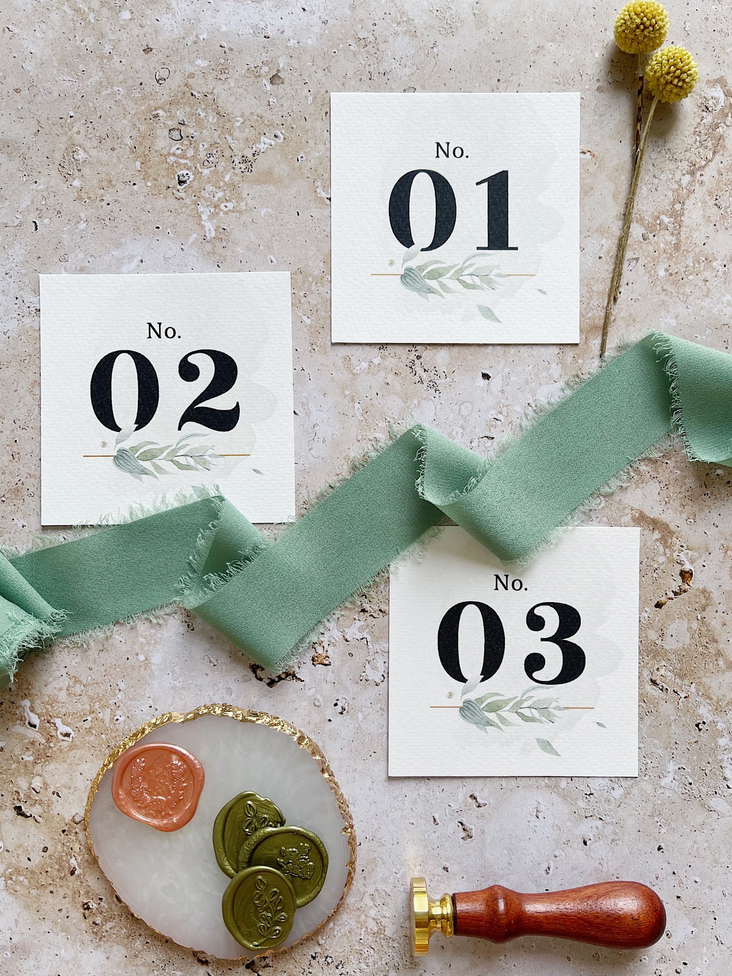 Número de Mesa Flores Vintage