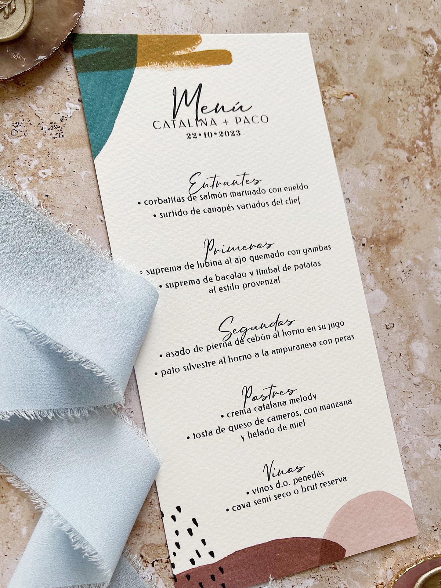 Menú de Boda elegante