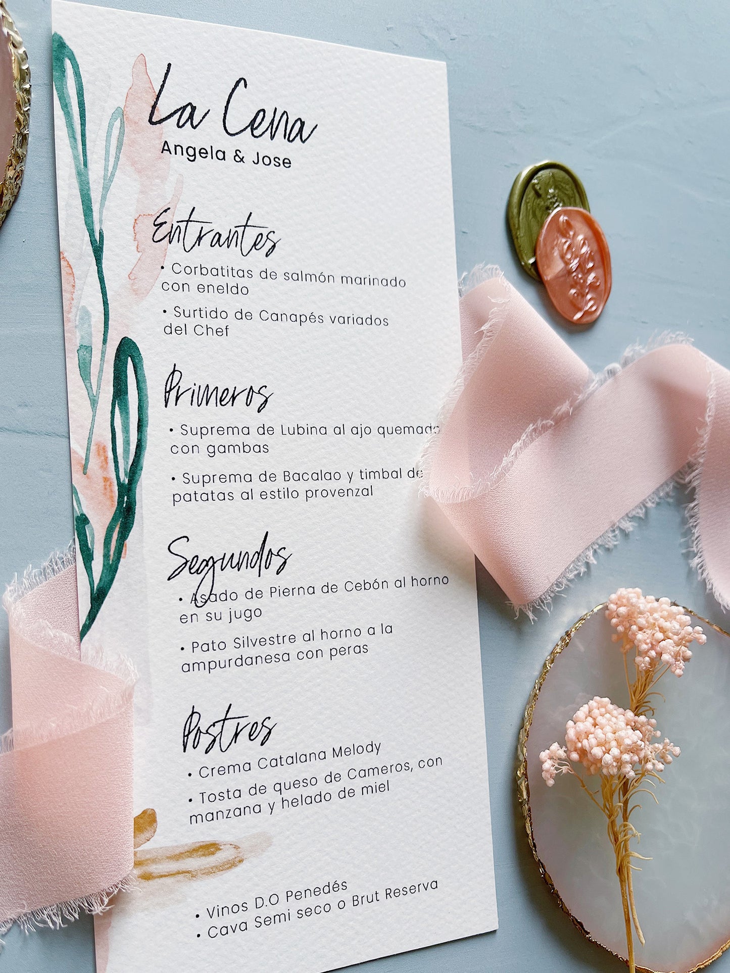 Menú de Boda Colores Vivos