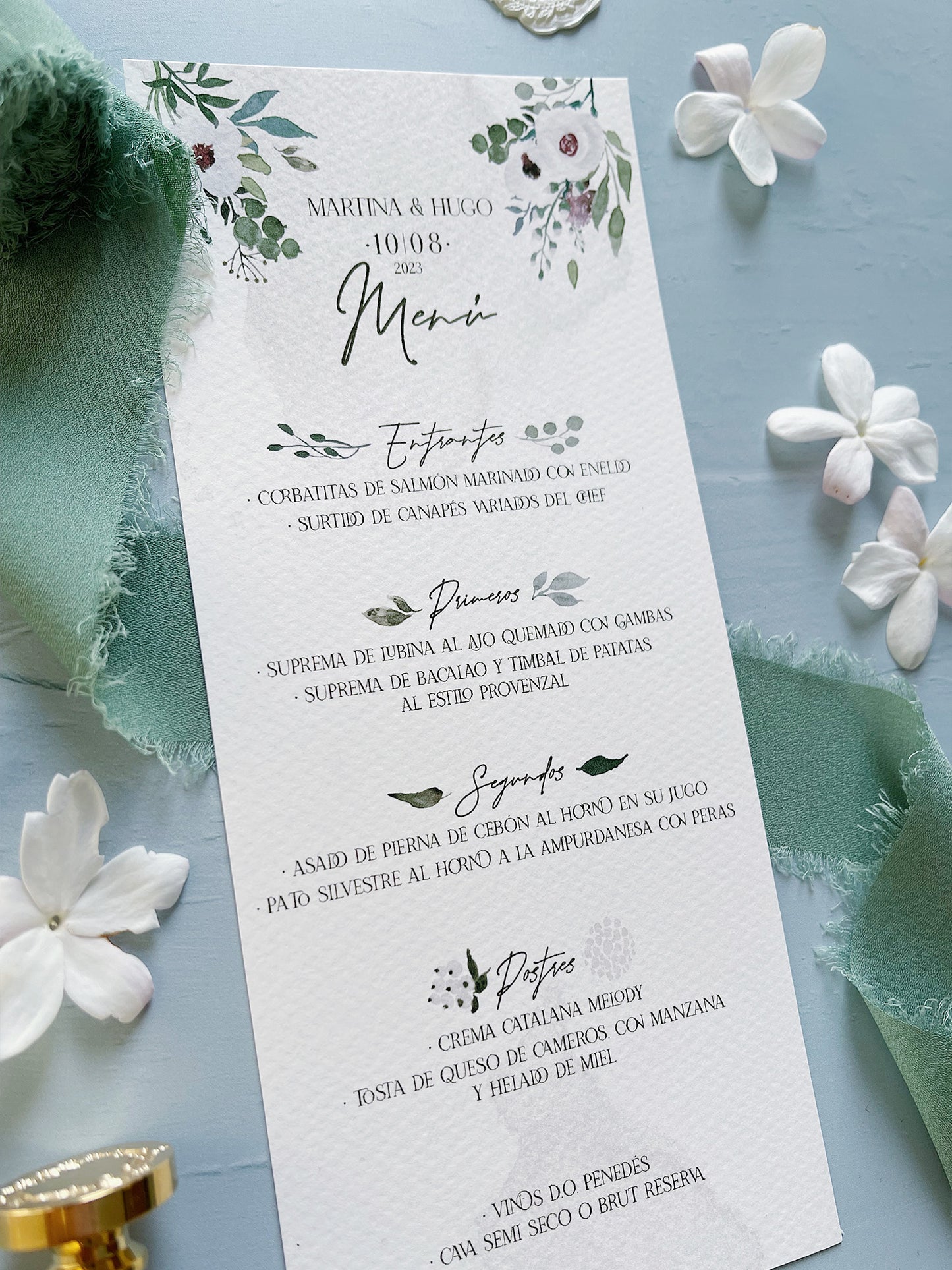 Menú de Boda Flores Blancas