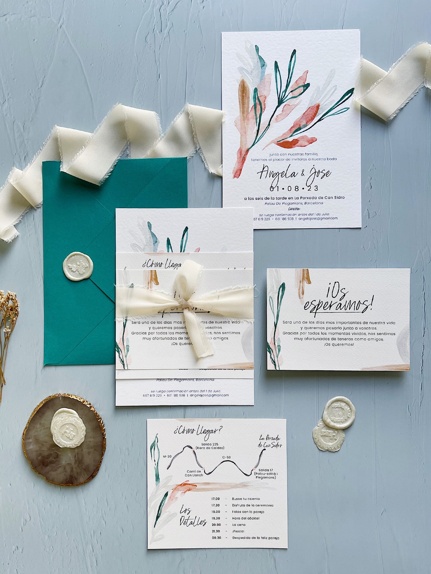 Invitación de Boda con colores crema