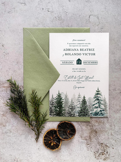 Invitación de Boda Pinos