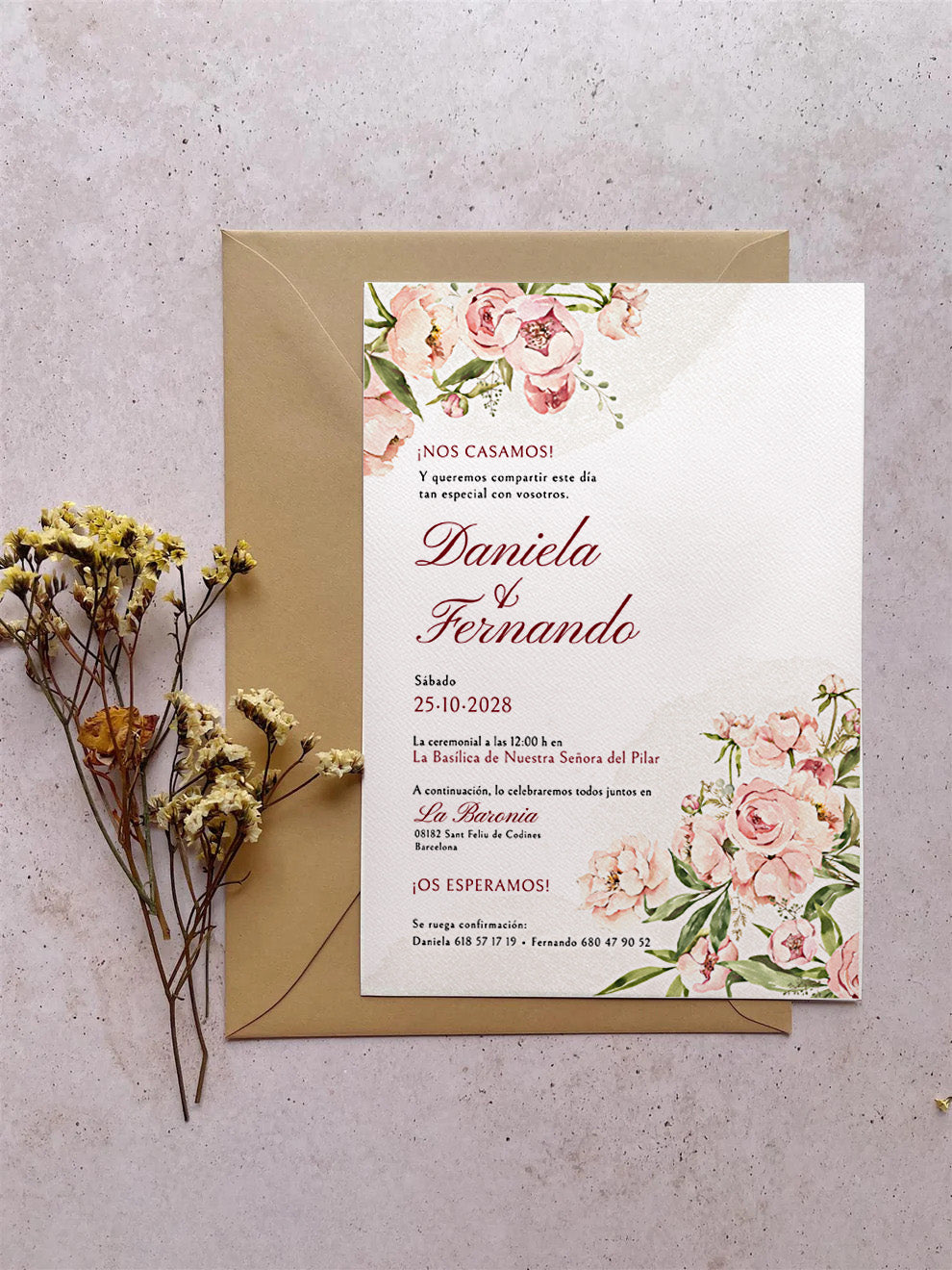 Invitación de Boda Peonía