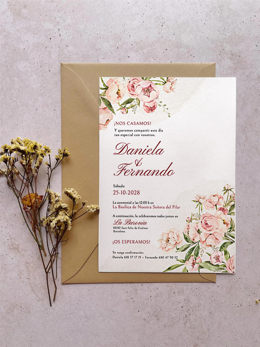 Invitación de Boda Peonía