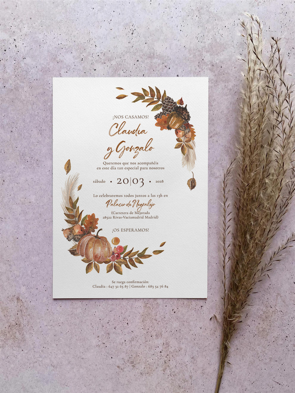 Invitación de Boda Otoño