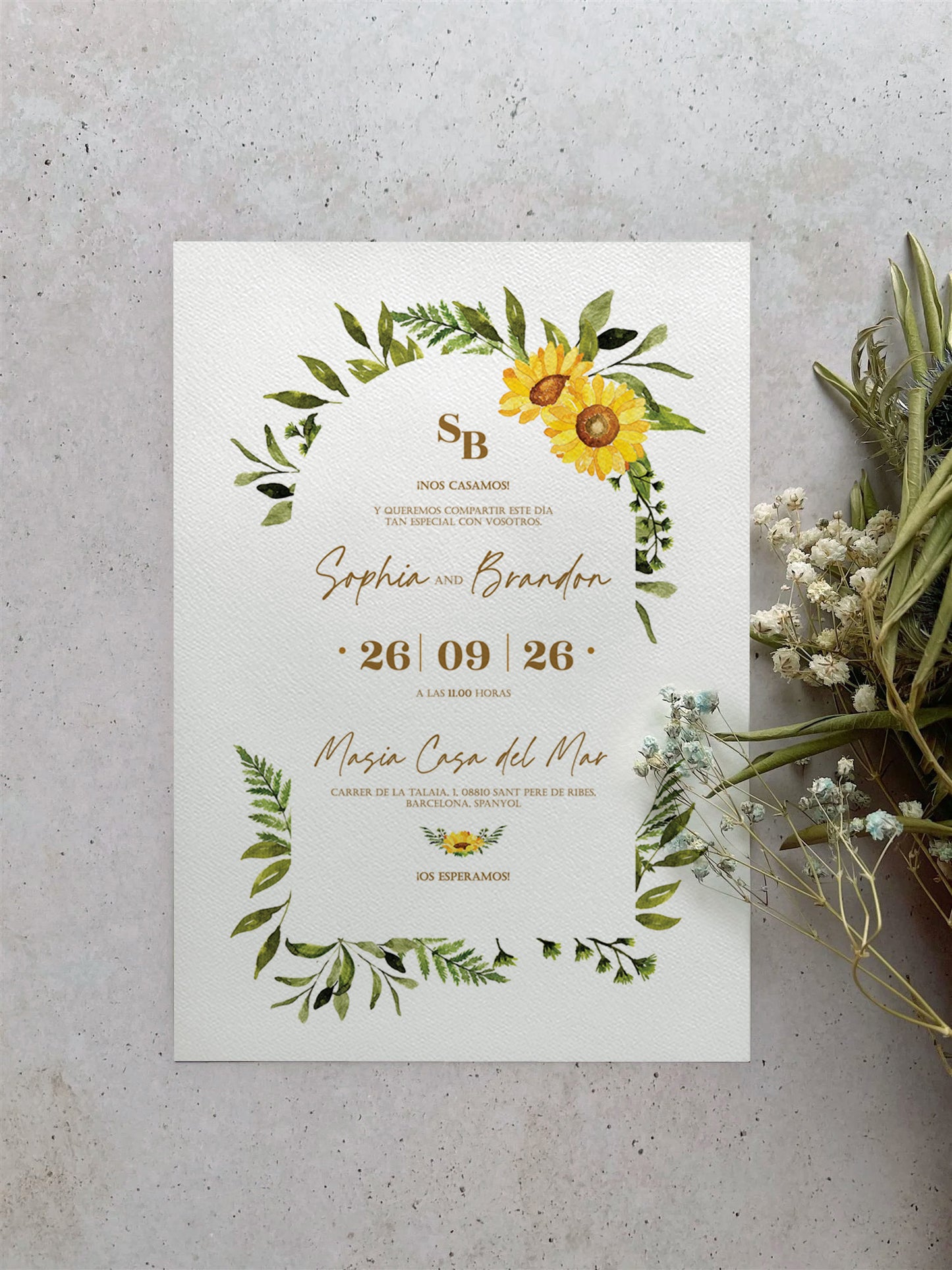 Invitación de Boda Girasol