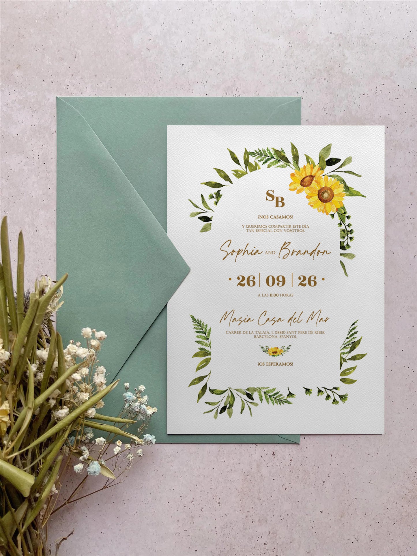 Invitación de Boda Girasol