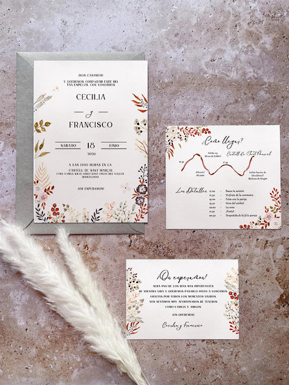 Invitación de Boda Floral Romántica