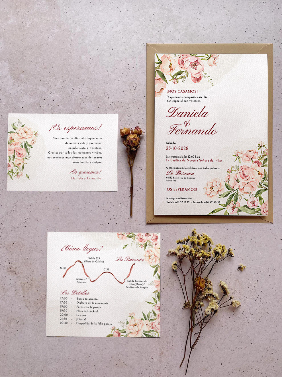 Invitación de Boda Peonía