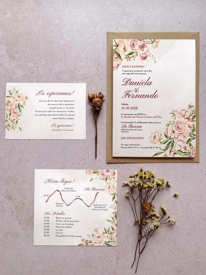 Invitación de Boda Peonía
