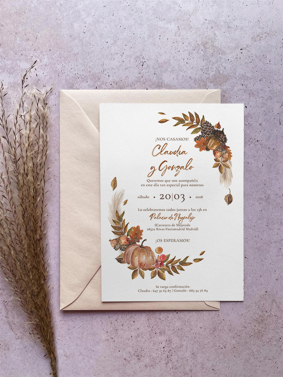 Invitación de Boda Otoño