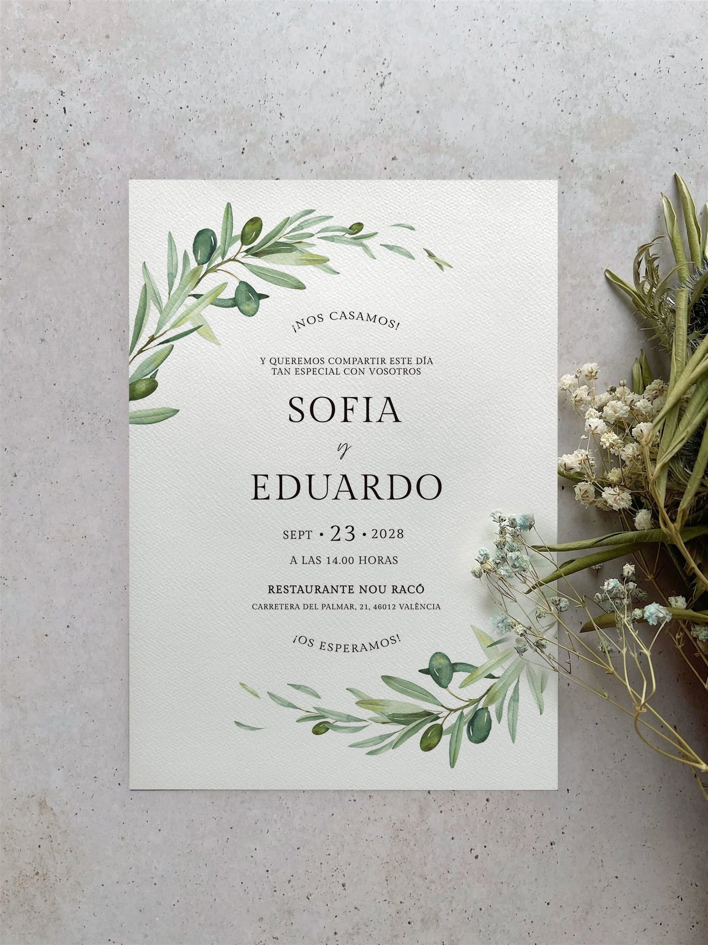 Invitación de Boda Rama de Olivo