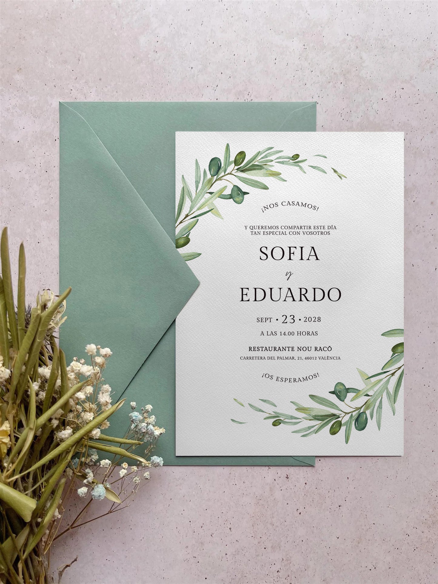 Invitación de Boda Rama de Olivo
