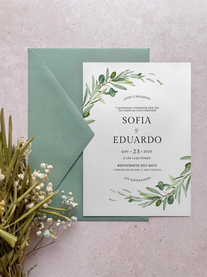 Invitación de Boda Rama de Olivo