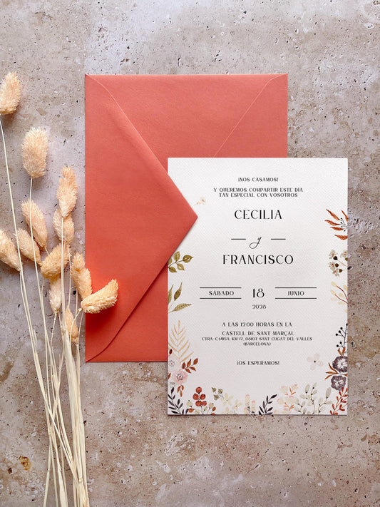 Invitación de Boda Floral Romántica