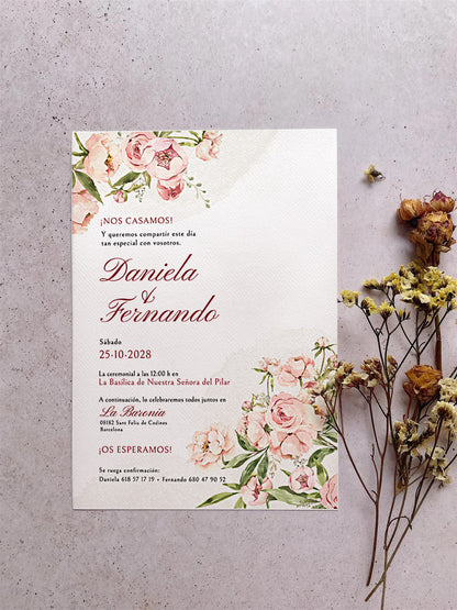 Invitación de Boda Peonía