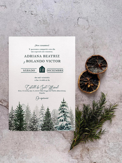 Invitación de Boda Pinos