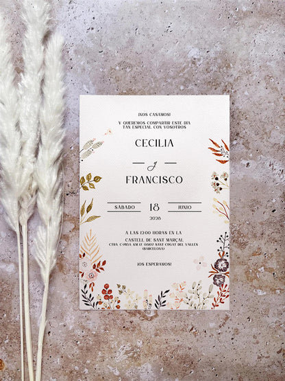 Invitación de Boda Floral Romántica