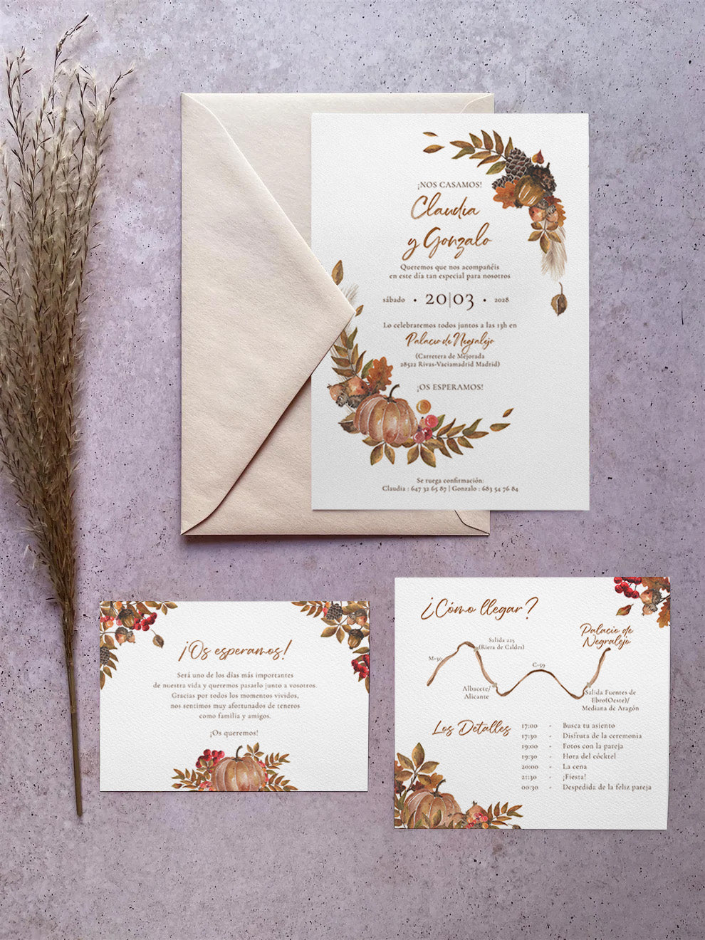 Invitación de Boda Otoño