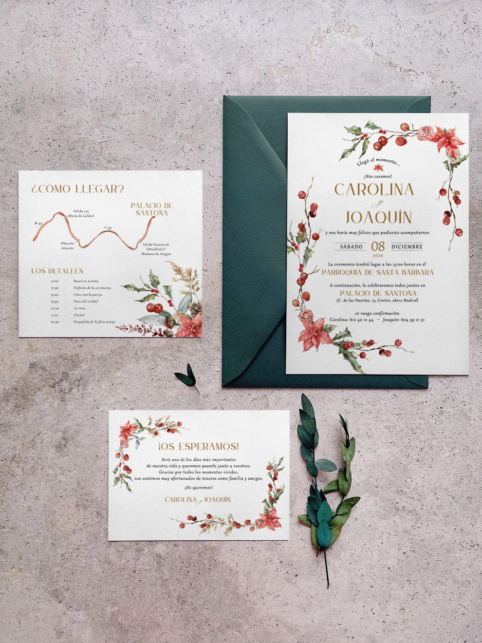 Invitación de Boda de Navidad