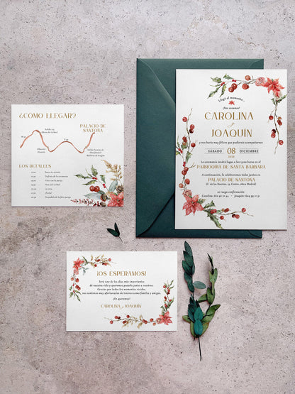 Invitación de Boda de Navidad