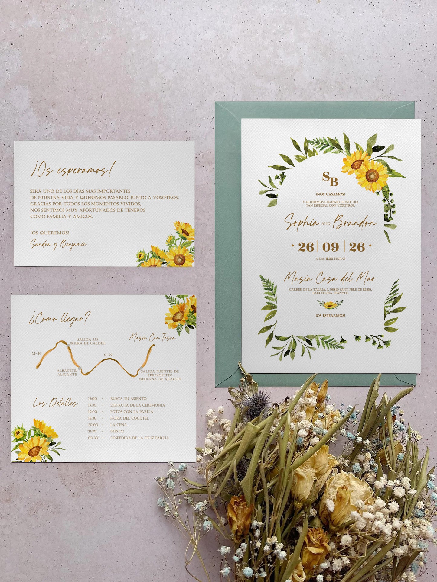 Invitación de Boda Girasol