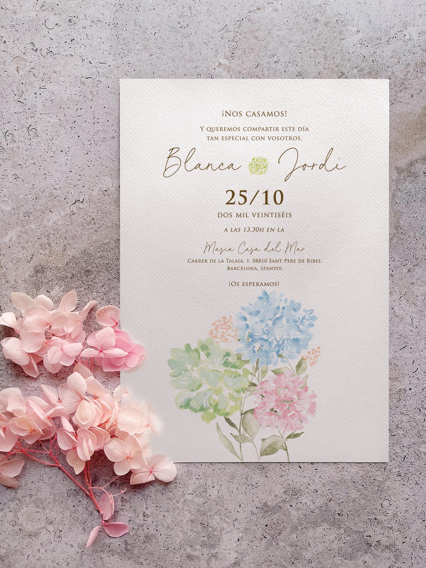 Invitación de Boda Hortensias