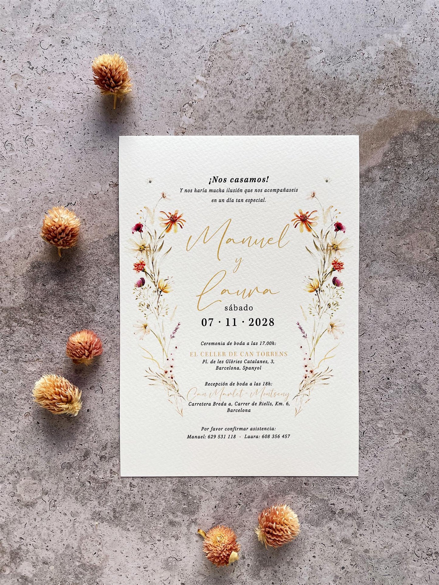 Invitación de Boda Flores Silvestre
