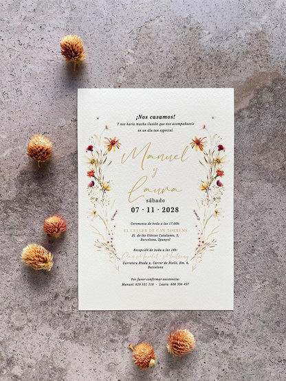 Invitación de Boda Flores Silvestre
