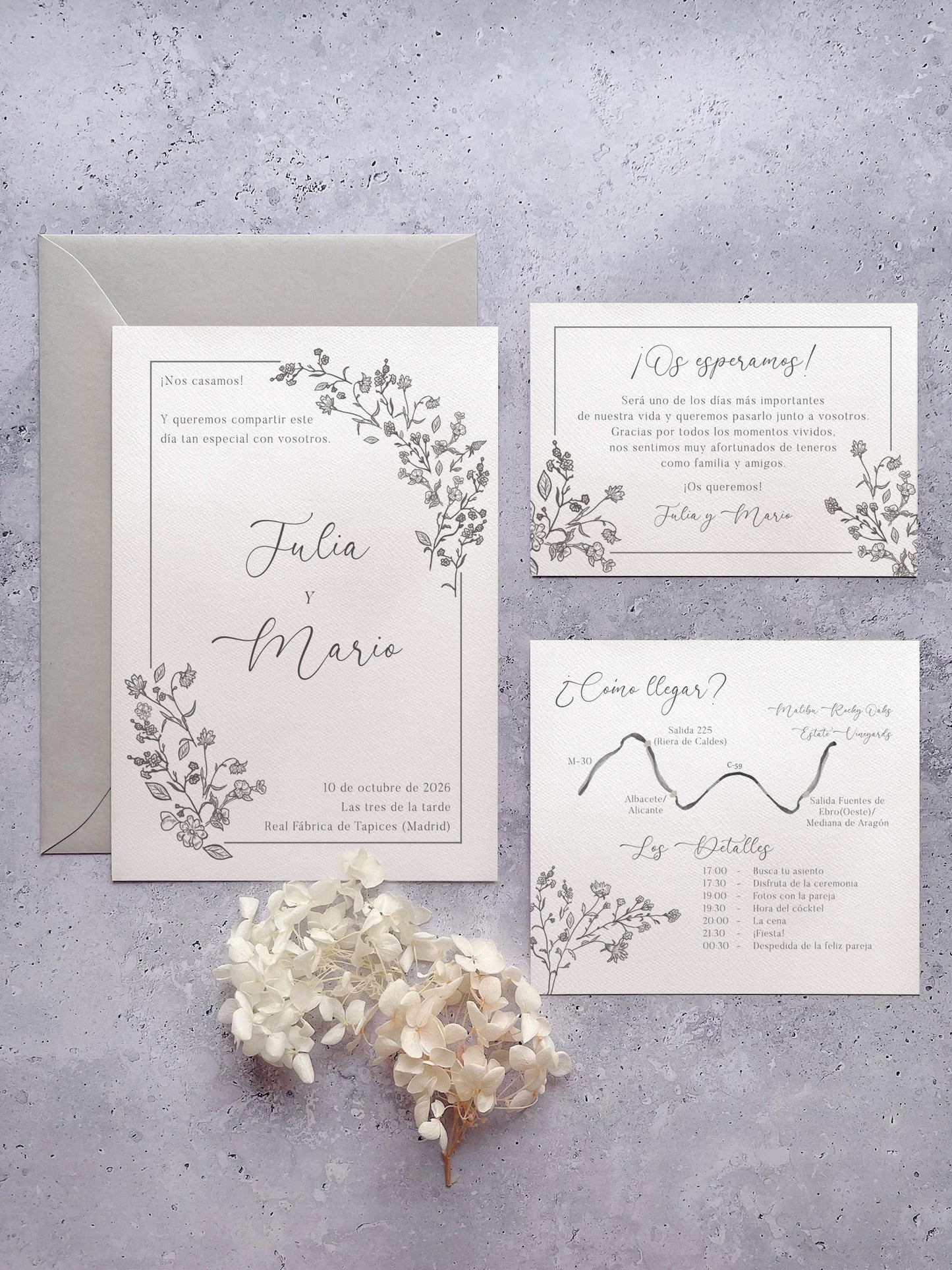 Invitación de Boda Botánica Minimalista