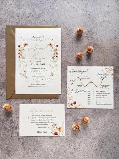 Invitación de Boda Flores Silvestre