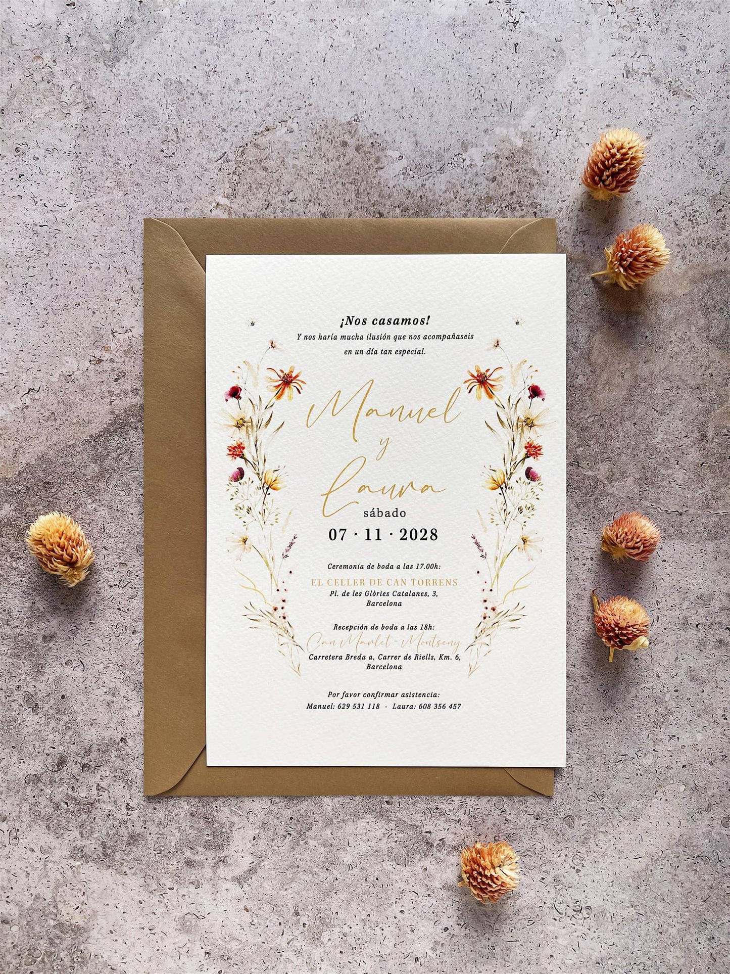 Invitación de Boda Flores Silvestre