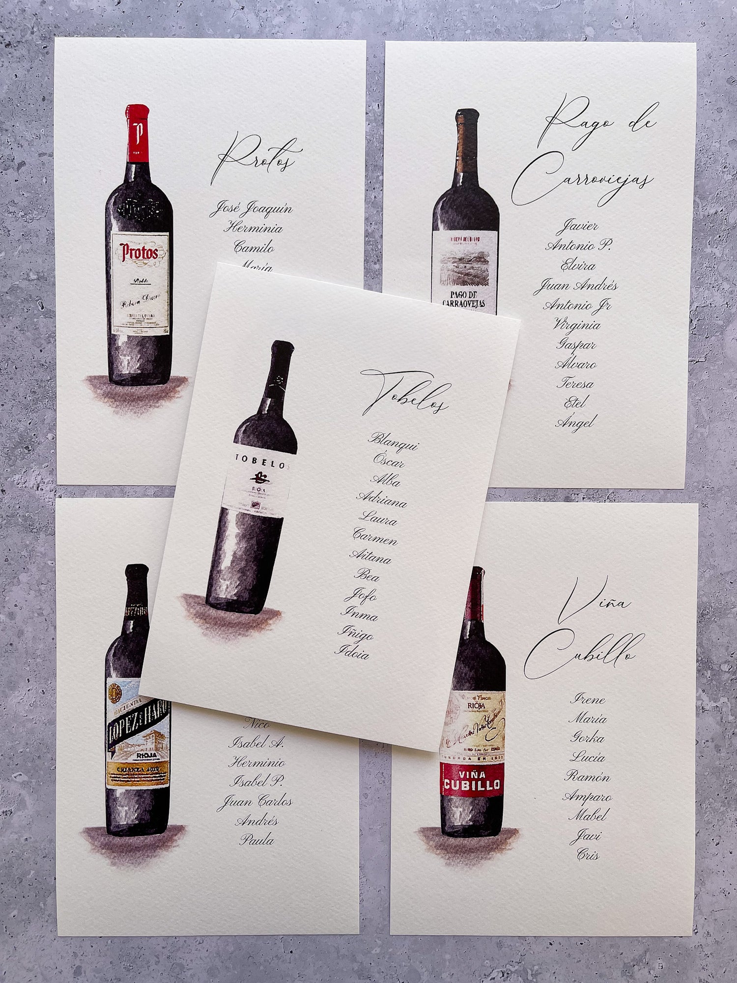 Seating plan botellas de vino

