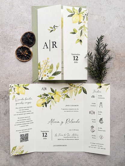 Invitación de Boda Cítrica Limón