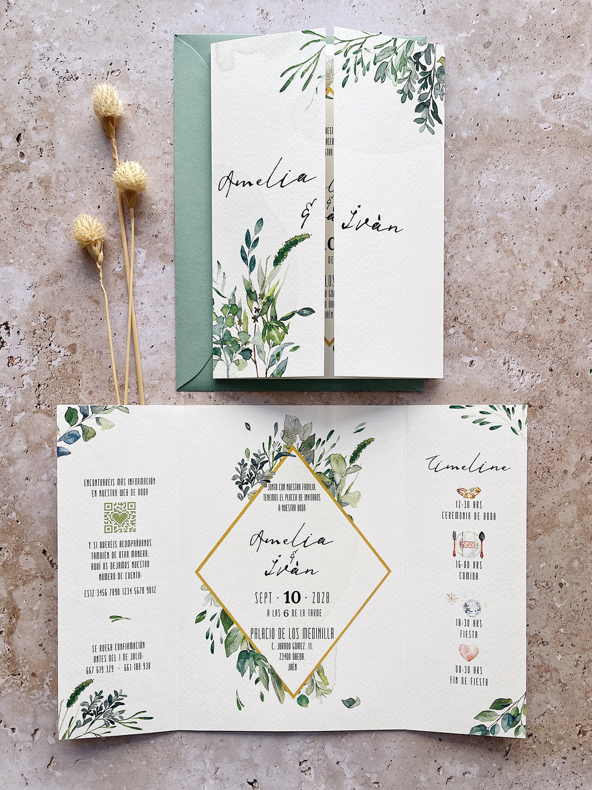 Invitación de Boda Flores Naturales