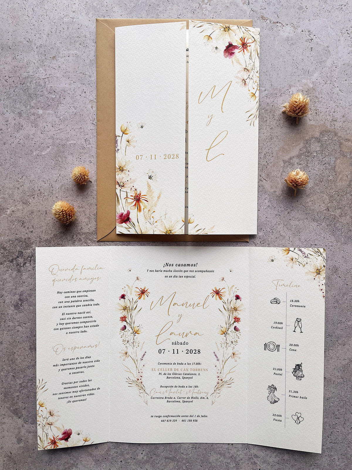 Invitación de Boda Flores Silvestre