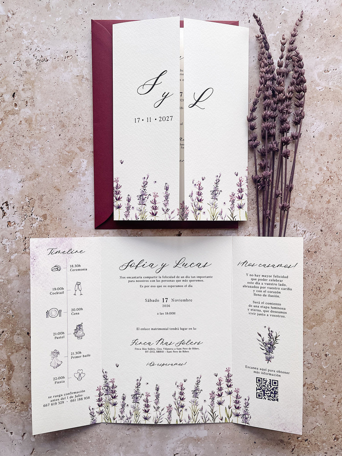 Invitación de Boda Lavanda