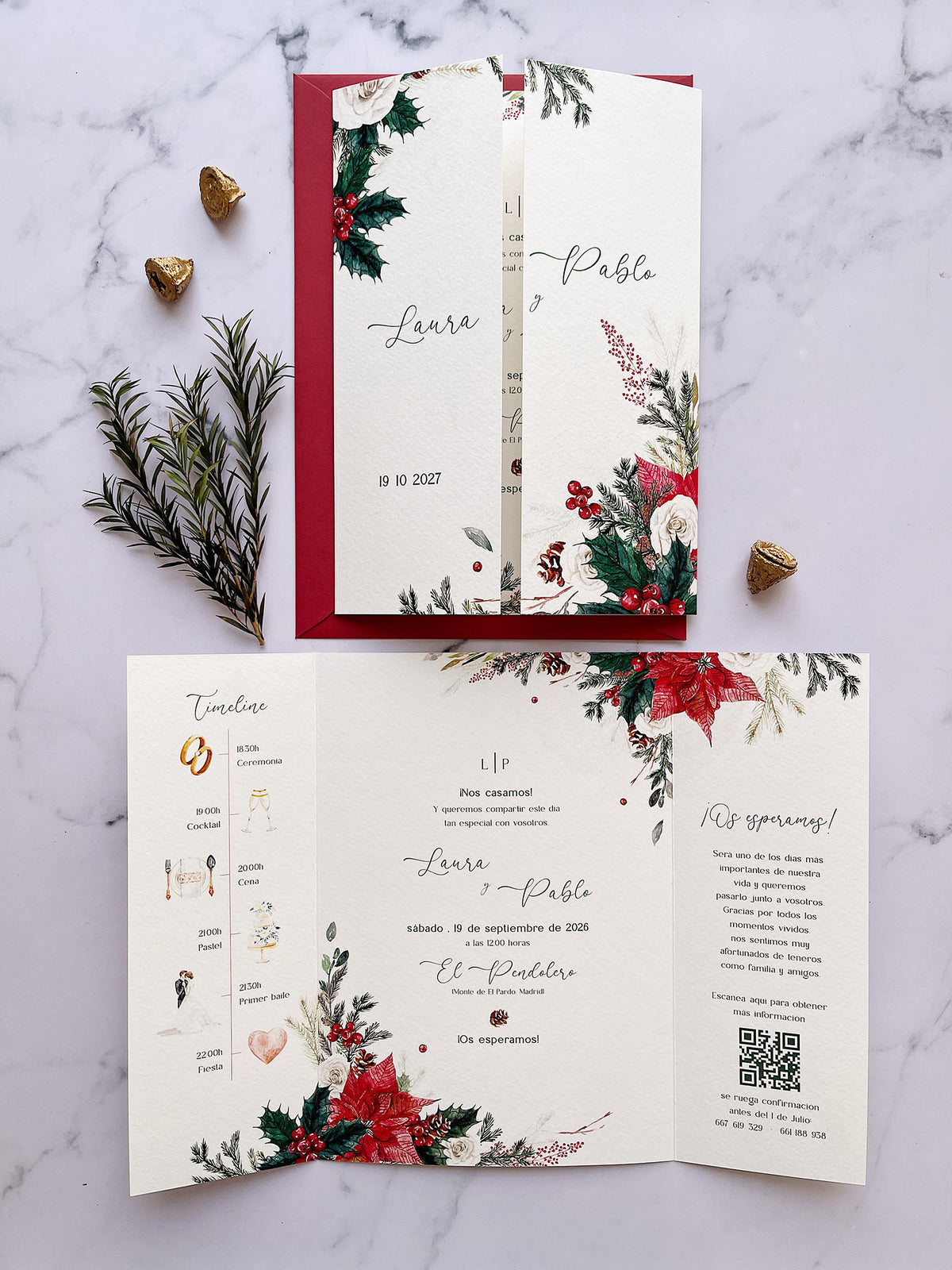 Invitación de Boda Navideña