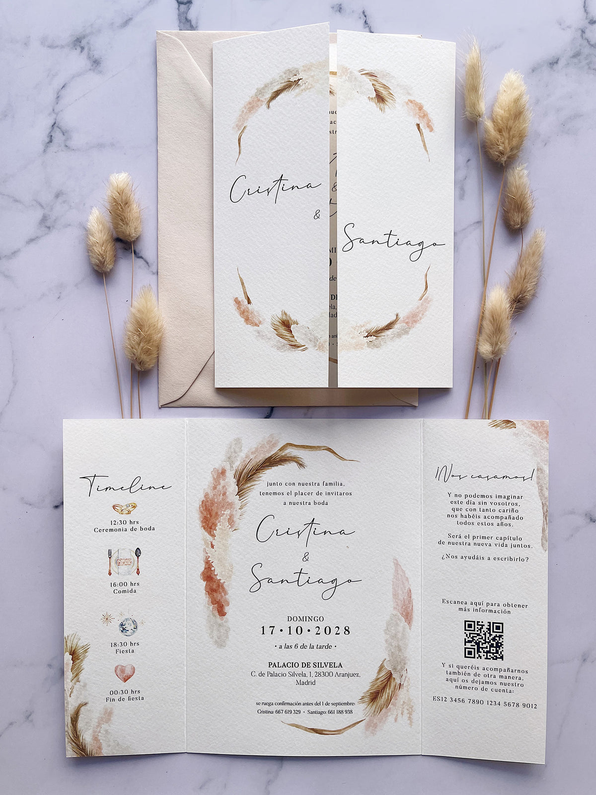 Invitación de Boda Pampas