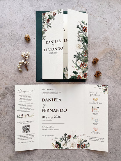 Invitación de Boda Pinos Rosas